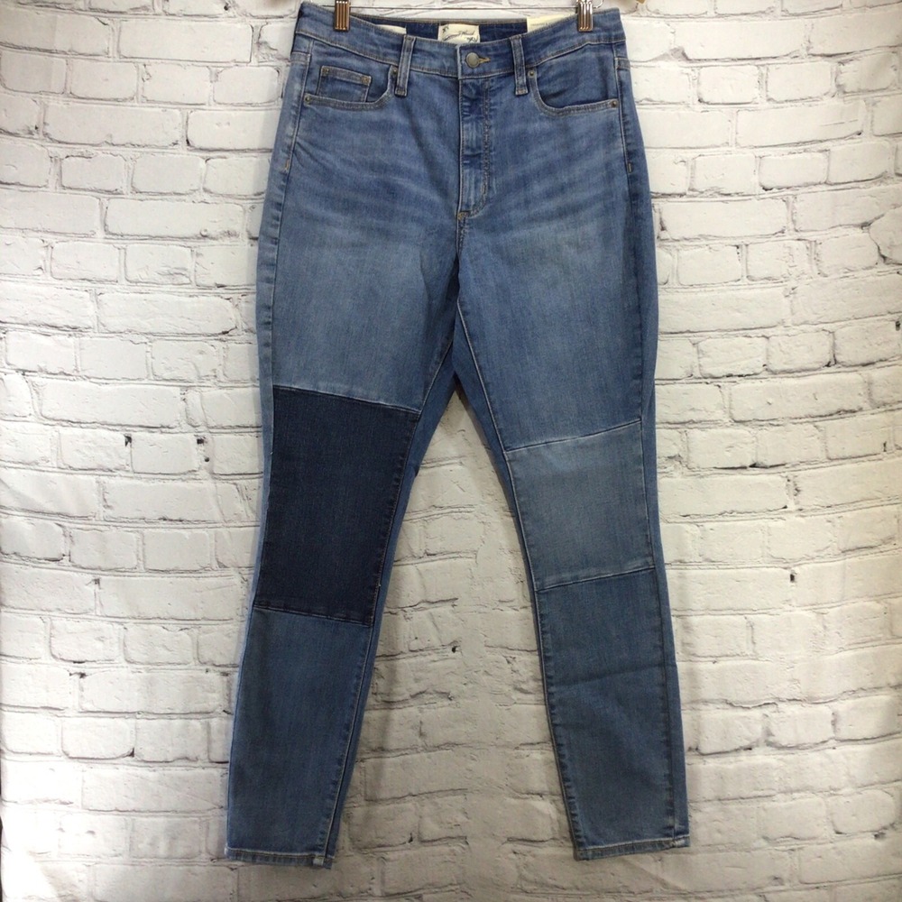 Universal Thread Women's Patch Skinny High Rise Distressed Jeans Stretch 8 New